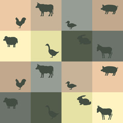 seamless background with domestic animals