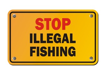 Fototapeta premium stop illegal fishing - protest sign