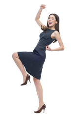 Excited young woman
