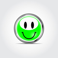 Icon smile with shadow on gray background vector illustration
