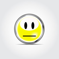 Icon serious with shadow on gray background vector illustration