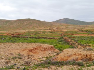 Dry creeks and river beds near La Oliva on Fuerteventura