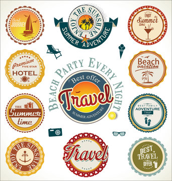 Summer and travel labels