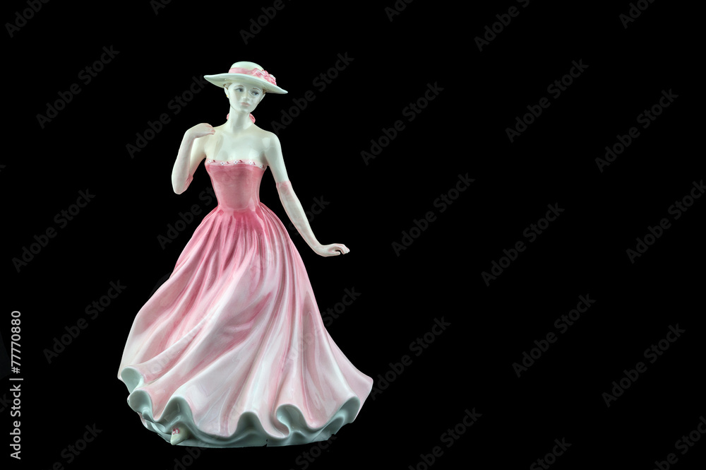 Wall mural Bone China figurine wearing a Pink Dress