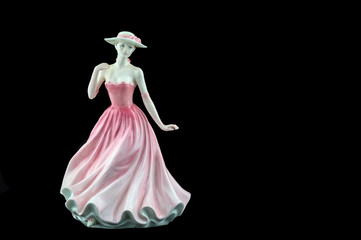 Bone China figurine wearing a Pink Dress