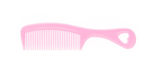 pink comb, isolated on white  background.