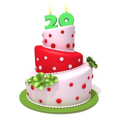 Birthday cake with number twenty