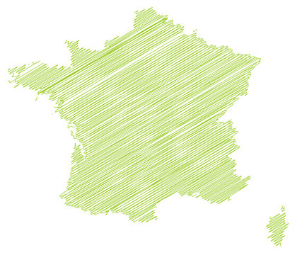 Landkarte *** scribbled Frankreich