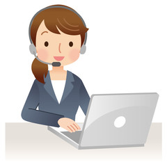 テレフォンオペレーターの女性