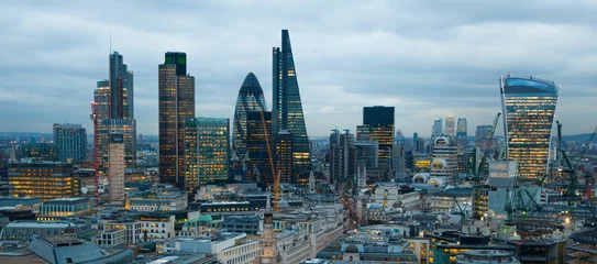 Foto op Plexiglas London, Verenigd Koninkrijk - 27 januari 2015: City of London nachtzicht © IRStone