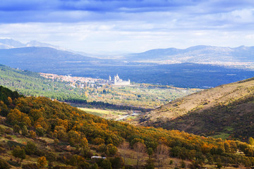  Autumn landscape with  El Escorial