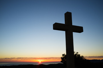 Cross at sunrise