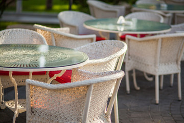 Old fashioned cafe terrace