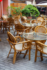 Old fashioned cafe terrace