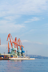Fototapeta premium Ships in industrial sea port