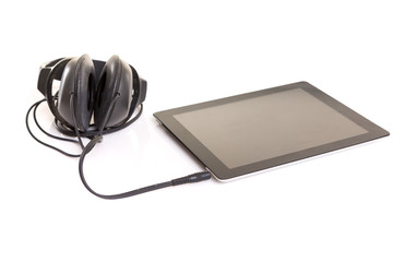 Headphones and tablet