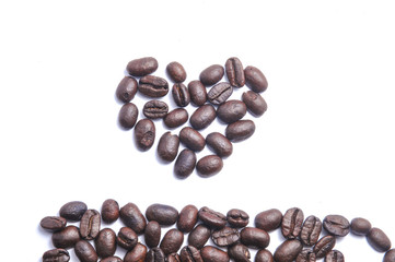 Coffee bean on white background