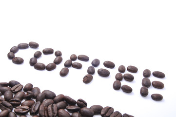 Coffee bean on white background