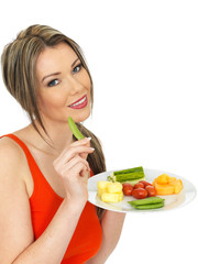 Young Woman Eating Five A Day