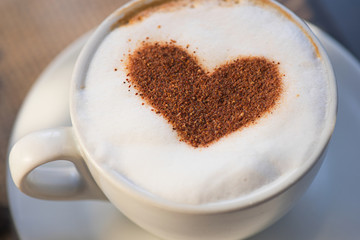 Coffee heart shape