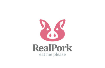 Fototapeta premium Pig Head Logo design vector. Pork BBQ. Grill Restaurant