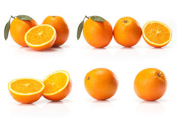 composite of Big oranges fruit  isolated on white background