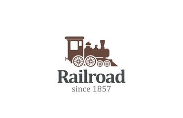 Vintage Retro Railroad Train Locomotive Logo design vector