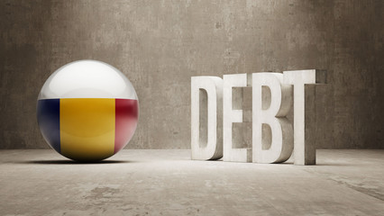 Naklejka premium Romania. Debt Concept