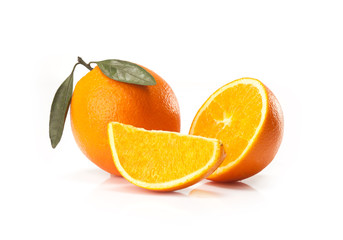 Big oranges fruit  isolated on white background