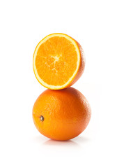 Big oranges fruit  isolated on white background