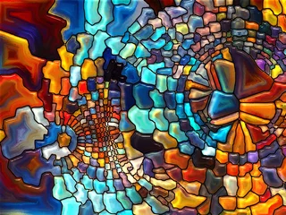 Foto op Canvas Digital Stained Glass © agsandrew