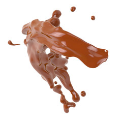 Chocolate splash on white background
