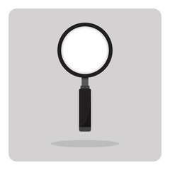 Vector of flat icon, magnifying glass on isolated background