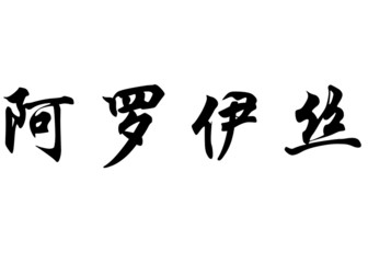 English name Alois in chinese calligraphy characters