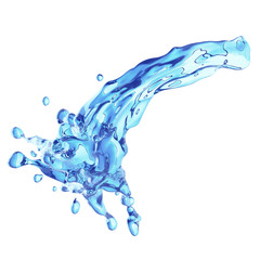 Fototapeta premium blue water splash isolated on white background