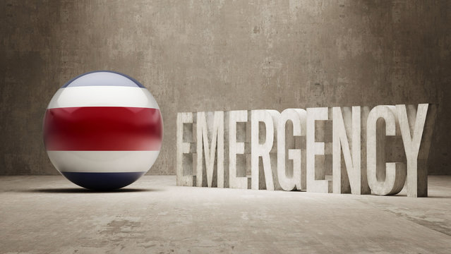 Costa Rica. Emergency Concept