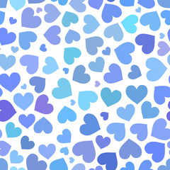 Fototapeta na wymiar Blue heart seamless pattern on Valentines day