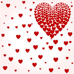 Valentines composition of the hearts. Vector illustration