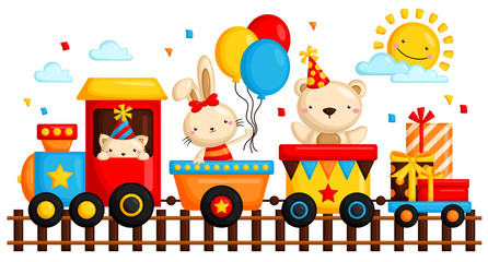 Naklejka premium birthday train