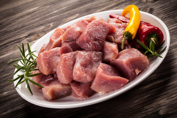 Raw, fresh meat 