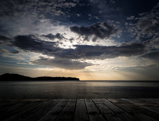 Scenery of the wooden pier