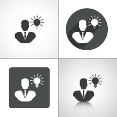 Business idea icons. Set elements for design.