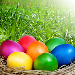 Lots of colorful easter eggs