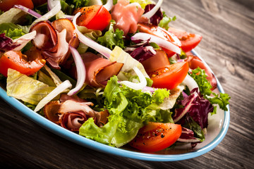 Smoked ham and vegetables