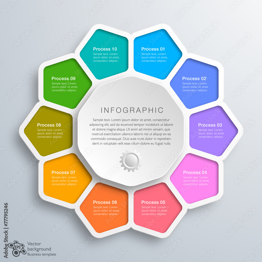Canvas Prints infographics vector background 10-step process
