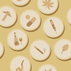 seamless background with symbols of drug addiction