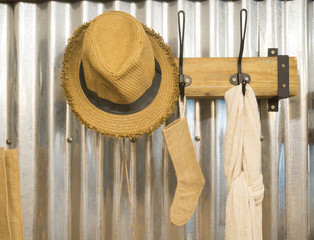 hat and sock hanging
