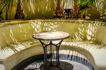Little table in summer cafe