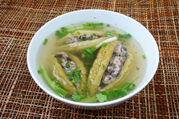 Vietnamese food, bitter melon, ground meat