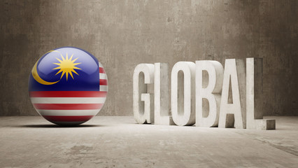 Naklejka premium Malaysia. Global Concept.